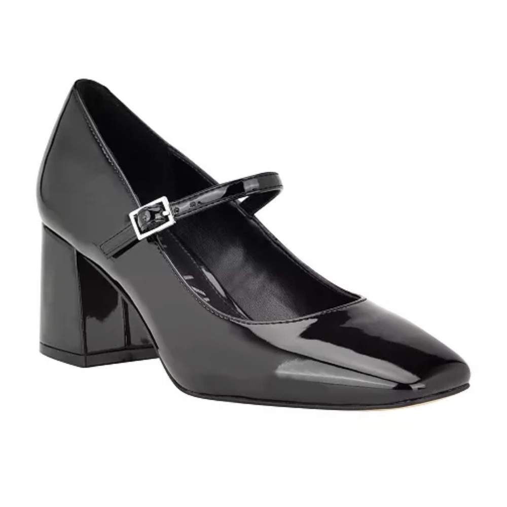 Calvin Klein Black Patent Mary Jane Heels Sz 10